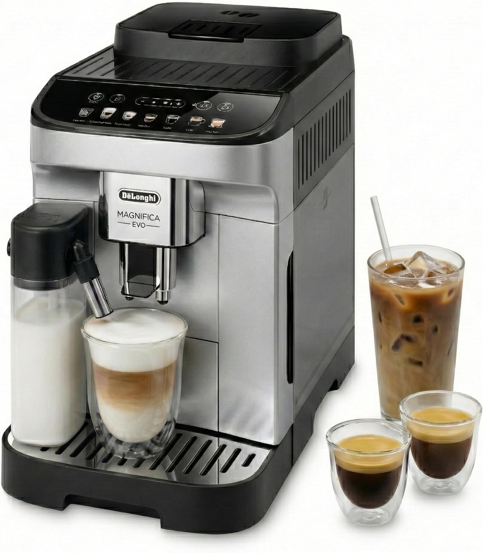 Coffee Machine MAGNIFICA EVO Fully Automatic Espresso Machine with 12+ Hot & Iced Beverages Intuitive Colour Display Latte Crema Twin Shot ECAM292.81.SB - Made in Europe(Amazon Exclusive)
