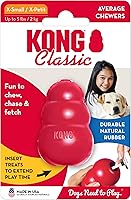 Vista 10 de Juguete masticable clásico Kong para perros - Juguete de buscar y masticar para perros - Capacidad para rellenar con premios y rebote errático