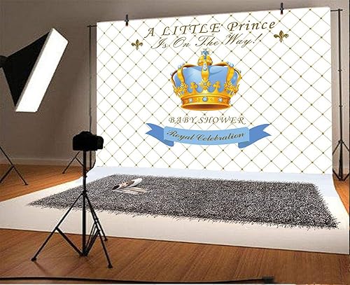 Yeele Telón de fondo de fotografía de cabina de fotos de principito de 7 x 5 pies, celebración real, corona azul, fondo, decoración de fiesta, disponible en Yaxa Costa Rica