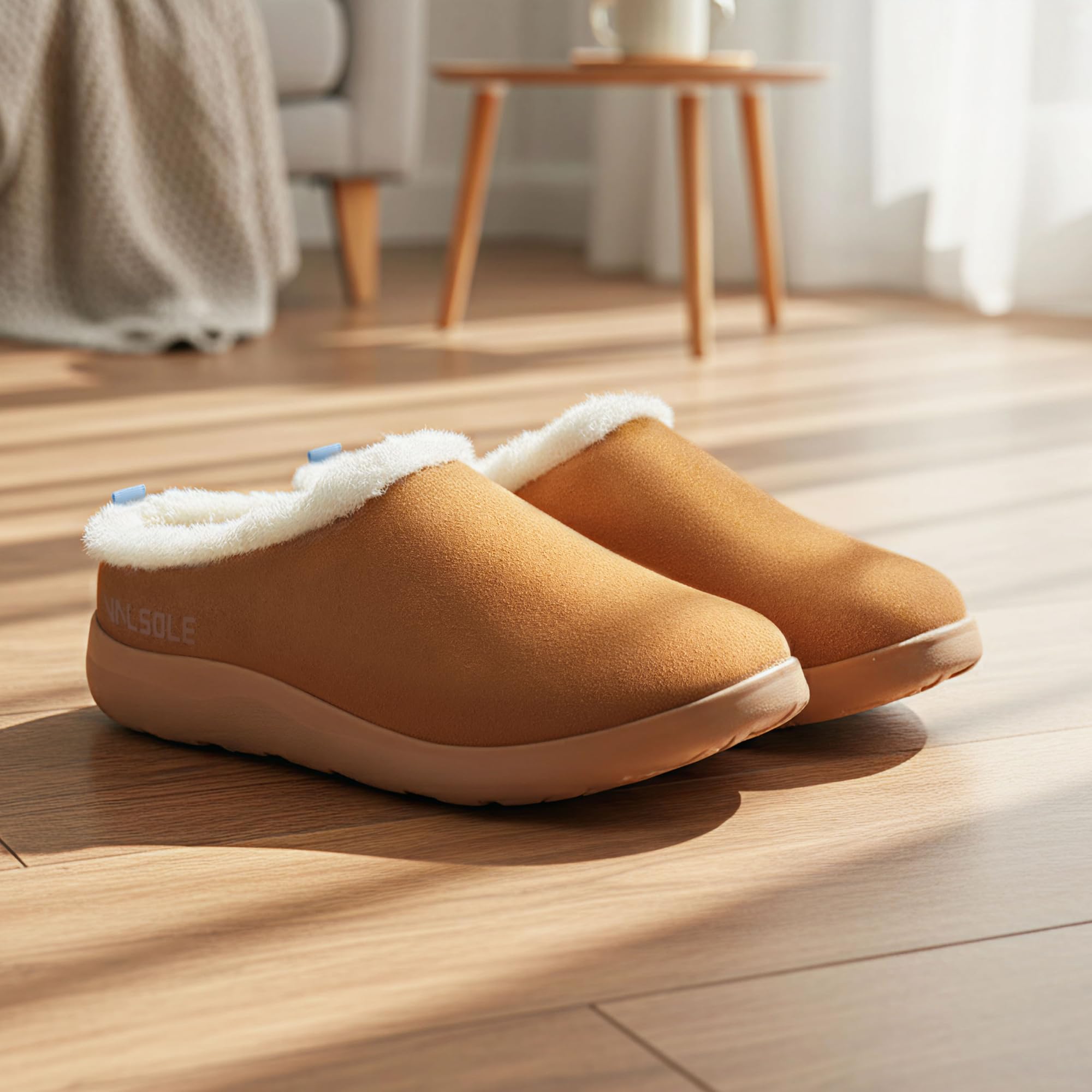 VALSOLE Orthopedic Winter Thermal Fuzzy Slippers for Women Men - 220+ Lbs Plantar Fasciitis Flat Feet High Arch Support Slippers, Work Outdoor House Cotton Comfort Shoes, Absorb Shock With Every Ste