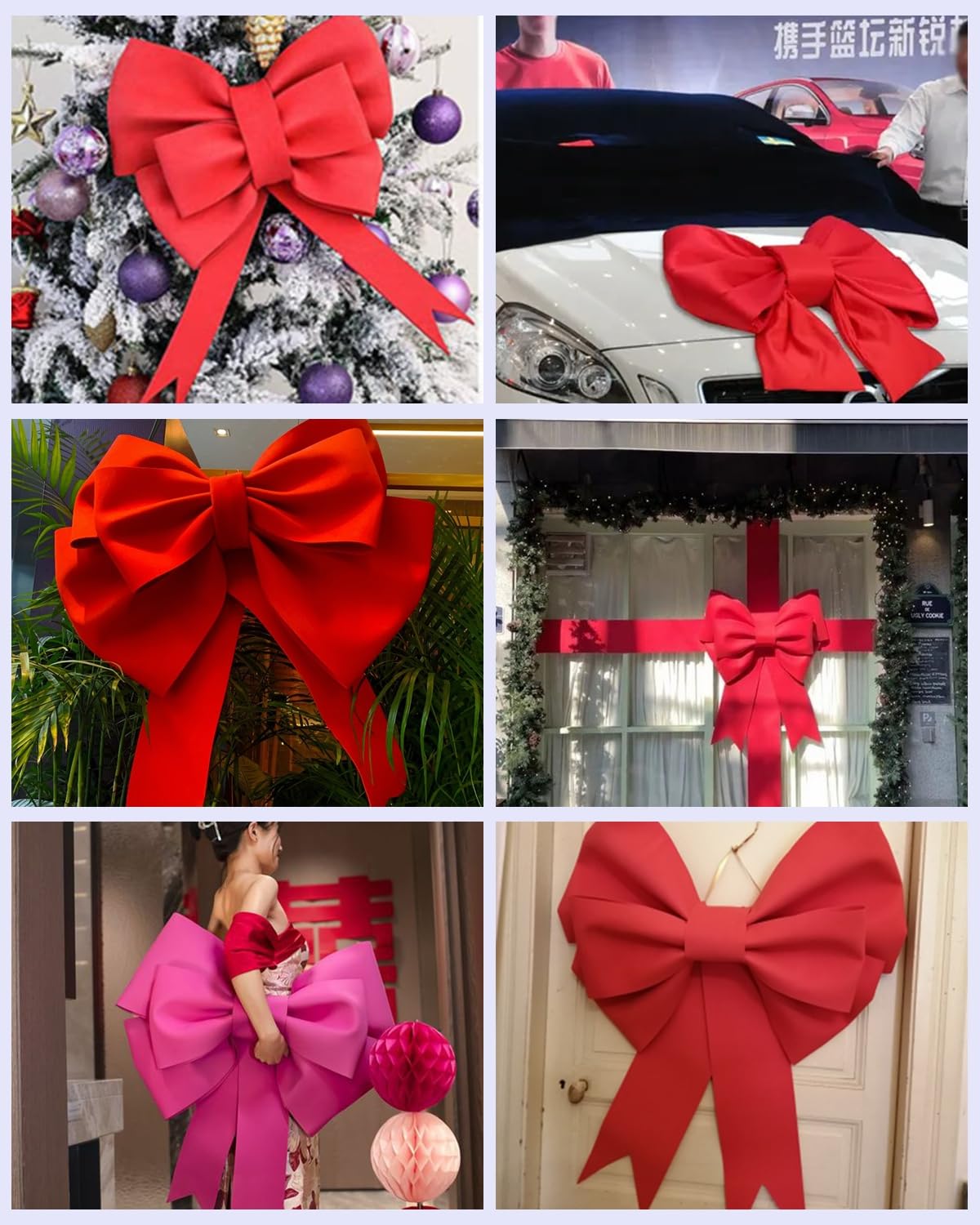 Lazos decorativos de gran tamaño amarillo claro para proyectos de bricolaje, bodas, Navidad, fiestas, regalos, 50 cm, accesorios prefabricados para colgar