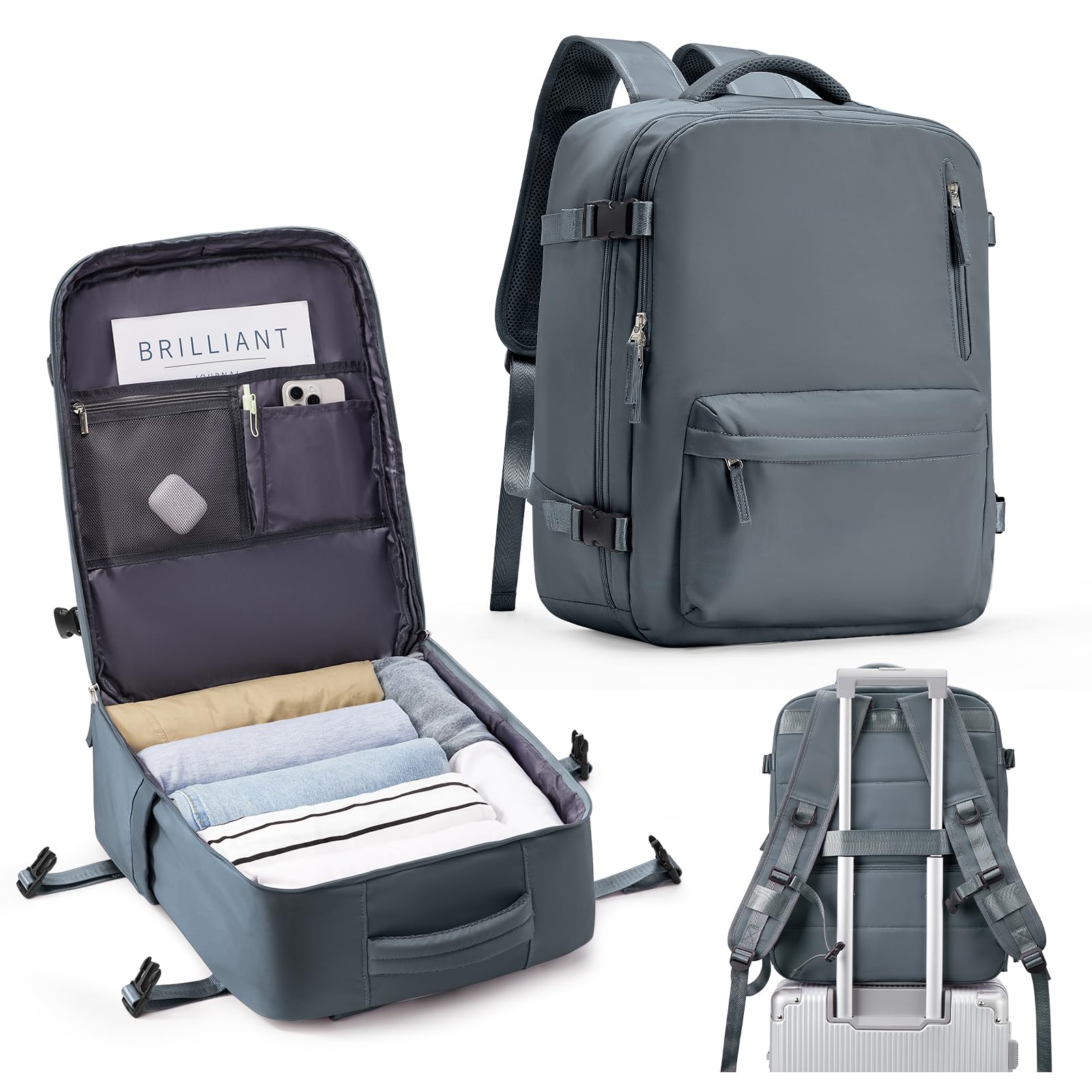 SZLXCabin Bags 40x20x25 Underseat for Ryanair, Easyjet Cabin Bag 45x36x20 Carry On Travel Backpack Cabin Size Rucksack Hand Luggage Bag Backpack Casual Daypack School Bag Fit 14 Inch Laptop