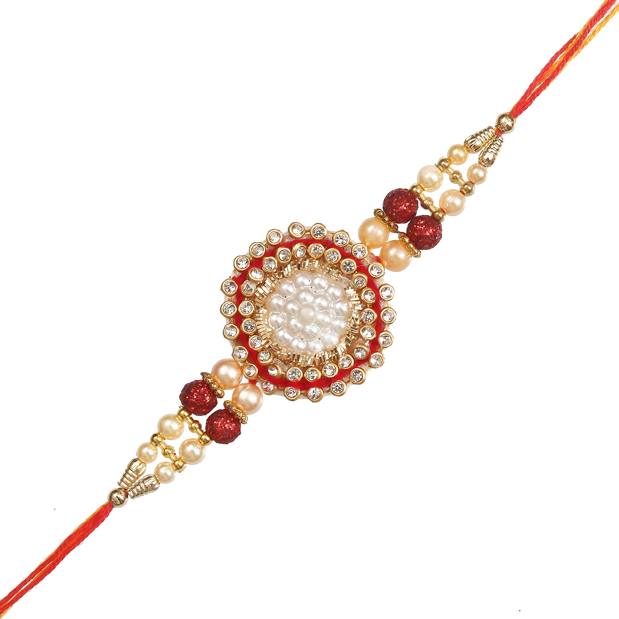 eCraftIndia Designer Pearl Rakhi and Roli Chawal Pack, Best Wishes Greeting Card, Multicolour, One Size (D804P6C6) (B09B7P35XB) Amazon Price History, Amazon Price Tracker