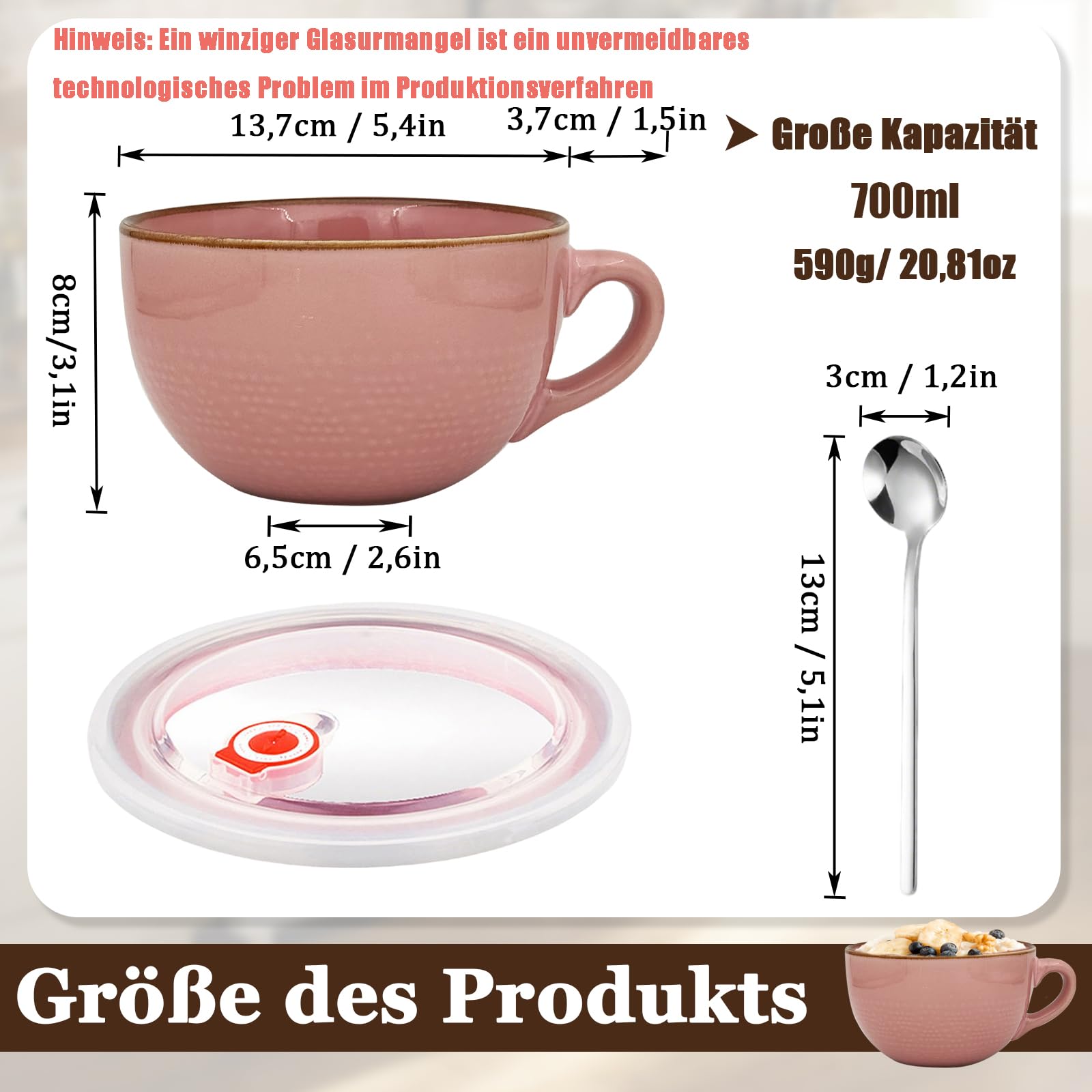 Grande Tasse à Café Rigolote En Céramique - 600ml - Parfaite Pour Thé Et Café - Jaune Vif