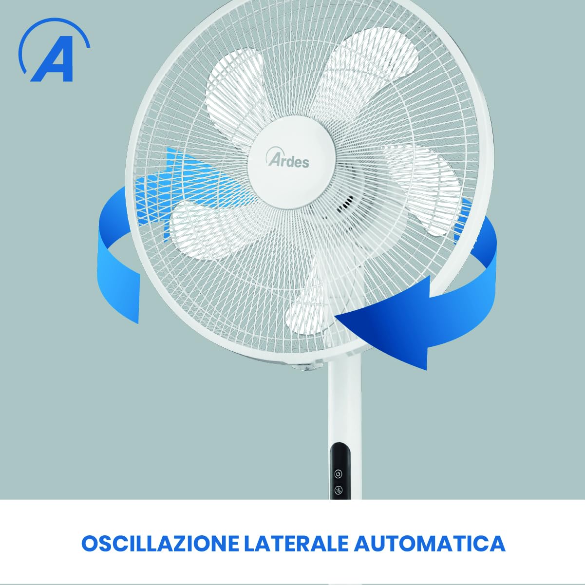 Ardes HURACAN Ventilatore Multifunzionale 60W 45 cm 3 in 1 da Pavimento e Tavolo con Oscillazione Automatica, Inclinazione Regolabile, 4 Velocità, Timer 9 h, mando e 5 Pale