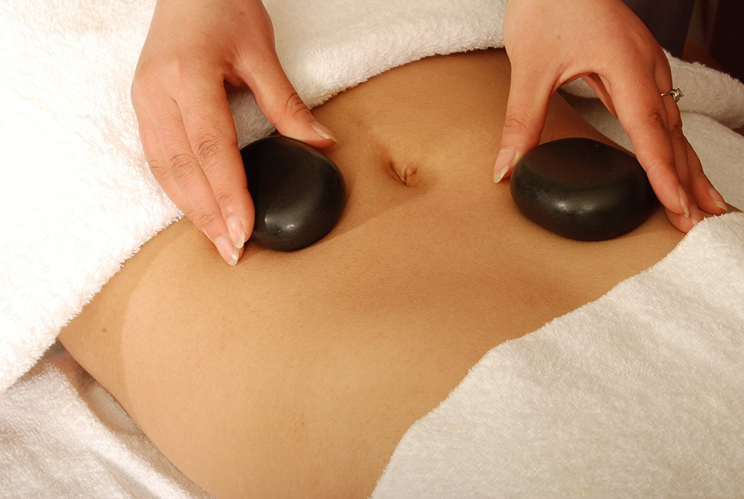 Master Massage Grande Ovular Basalto Hot Stone Set XL Masaje Piedras de masaje 7,5 x 5,5 x 2,7 cm, 8 unidades 100% piedra natural