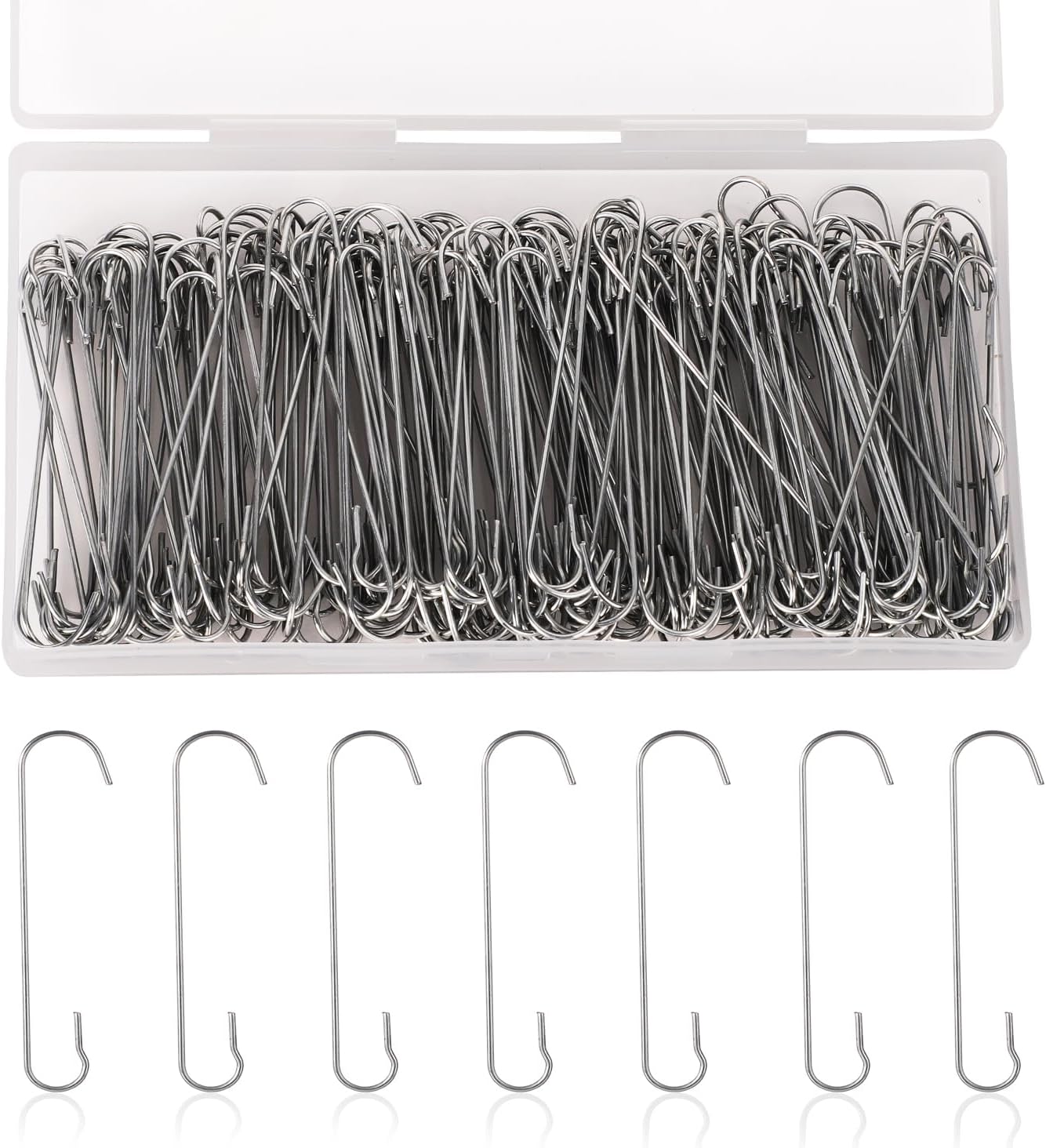 200pcs Christmas Ornament Hooks, 2.4x0.5 inch C Shaped Christmas Tree Ornament Hooks
