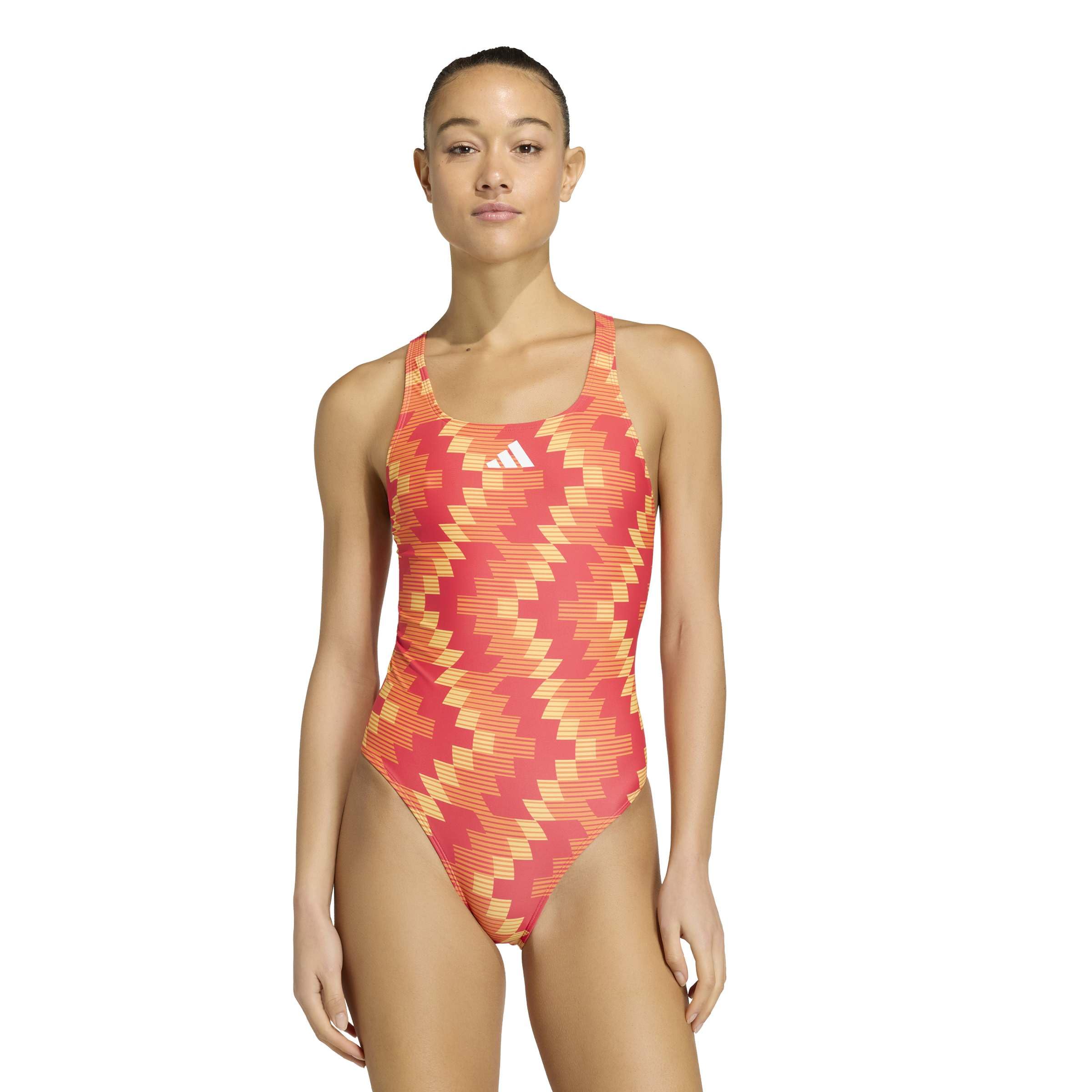 adidas Damen Football-Inspired V-Back Graphic Swimsuit Badeanzug