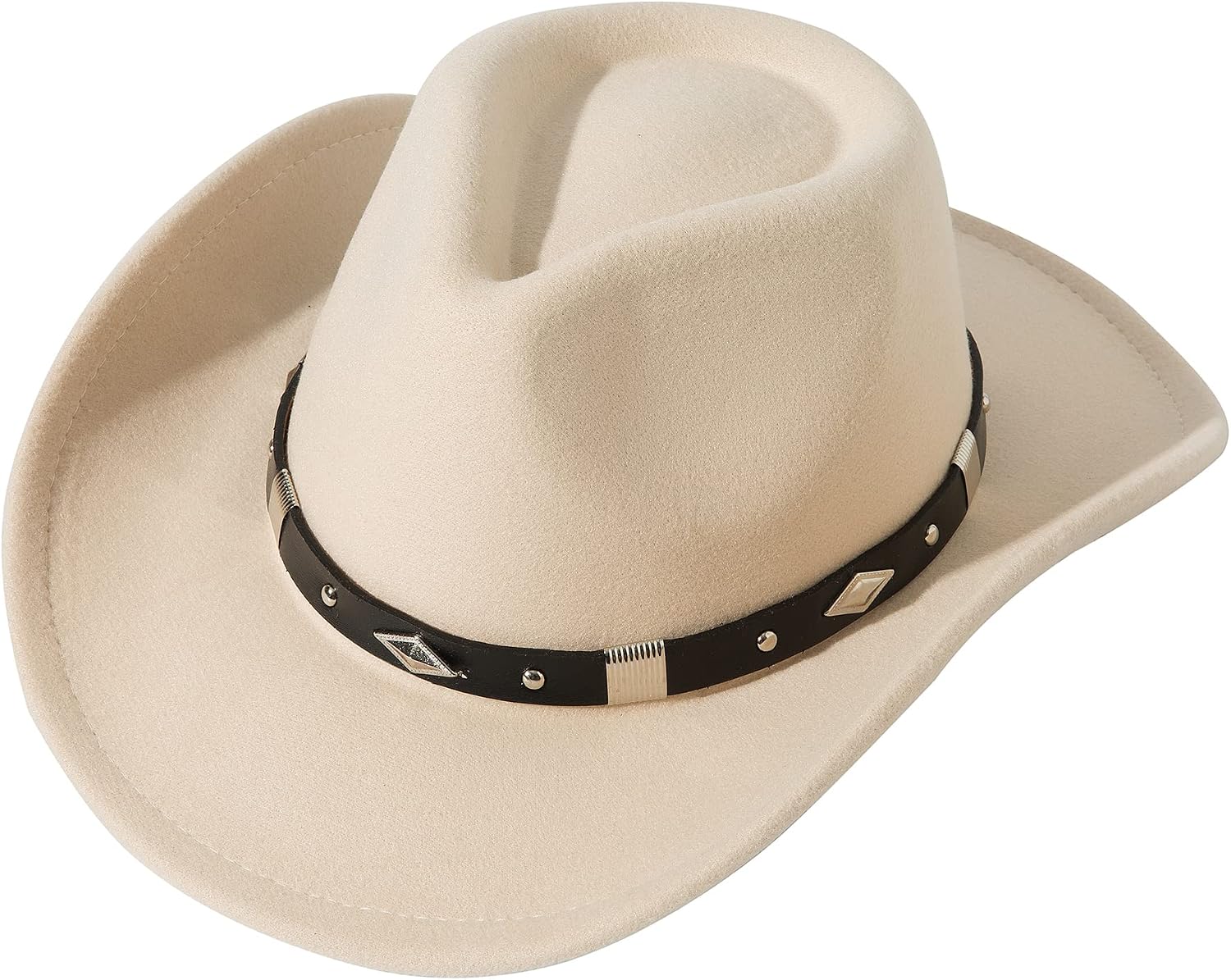 JOYEBUY Classic Wide Brim Women Men Western Style Cowboy Cowgirl Hats with Buckle Belt