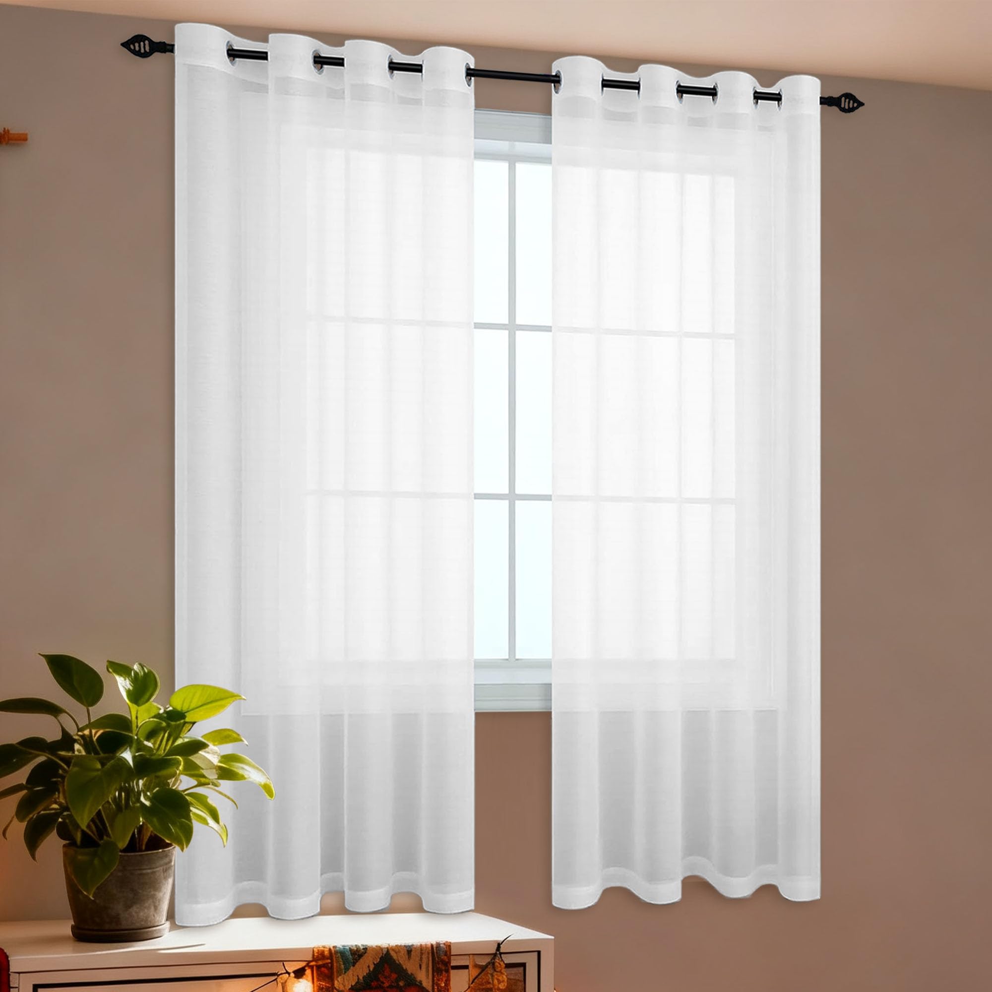 Voilages œillets anti-froid 180x240 cm blanc bien-être de la maison