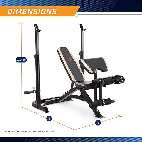 Miniatura 2 de Marcy Olympic Weight Bench with Preacher Curl Pad and Leg Developer for Full-Body Workout