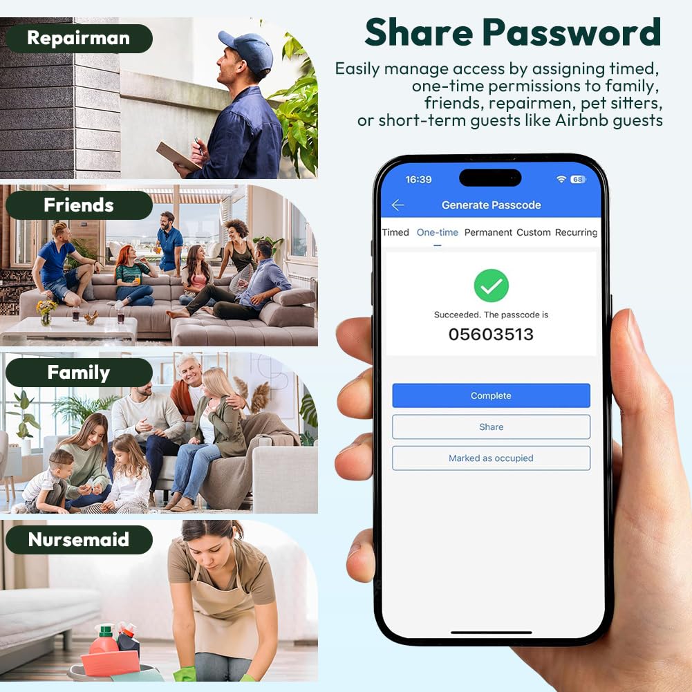Smart Cassaforte per chiavi da esterno con codice numerico, cassaforte Bluetooth, supporta app TTLock e PIN, portachiavi con codice numerico a 12 cifre