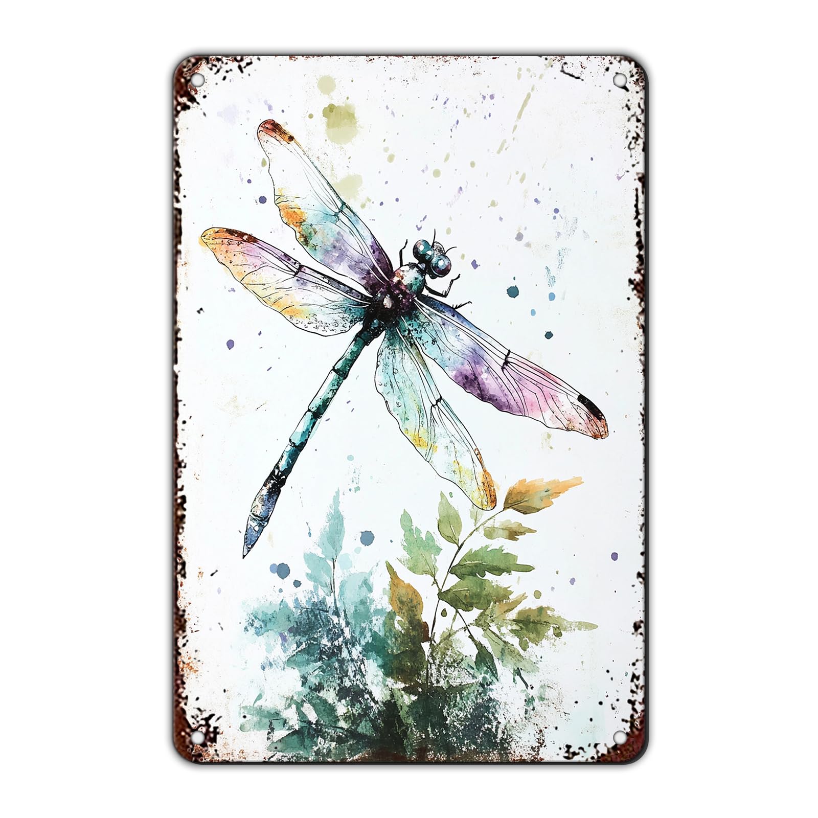 Anceky Funny Metal Tin Signs Dragonfly Vintage Metal Sign Retro Wall Decor for Home Bar Pub Cafe Garage Man Cave Garden Yard 8×12 Inch