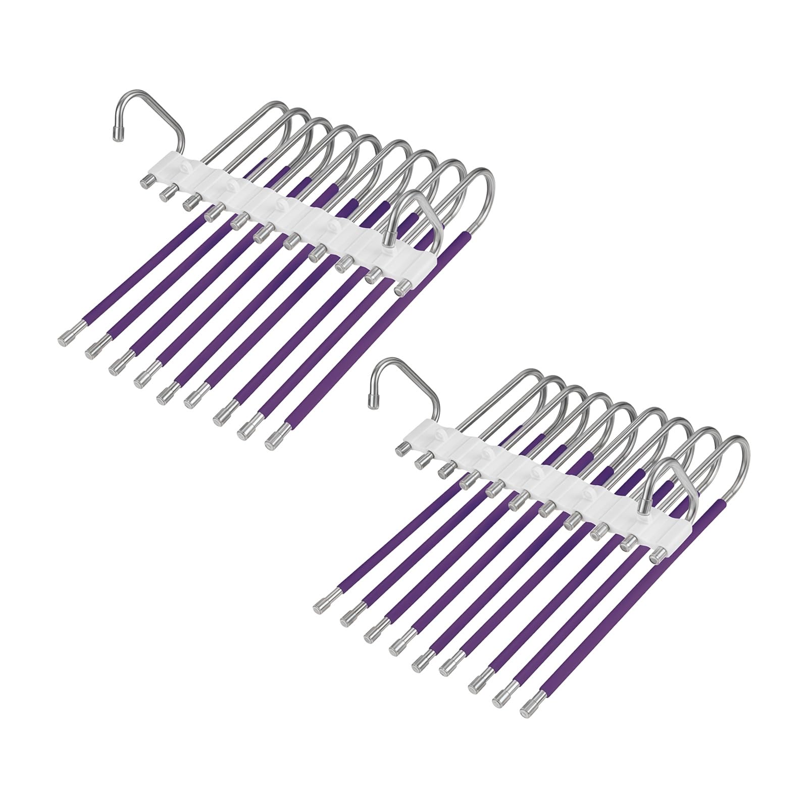 Tfaoys D Storage Pants Hangers, 2 Pack 9 Ro Folding Multi Layer Organizers For Trousers, Skirts An Closet Order Closet Organizer Space Saving Wardrobe Storage Layere