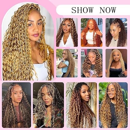 Miniatura 6 de Cabello humano a granel de agua para trenzar, 3.53 oz (un paquetepaquete) Cabello humano virgen rizado trenzado para trenzas bohemias sin nudos, sin