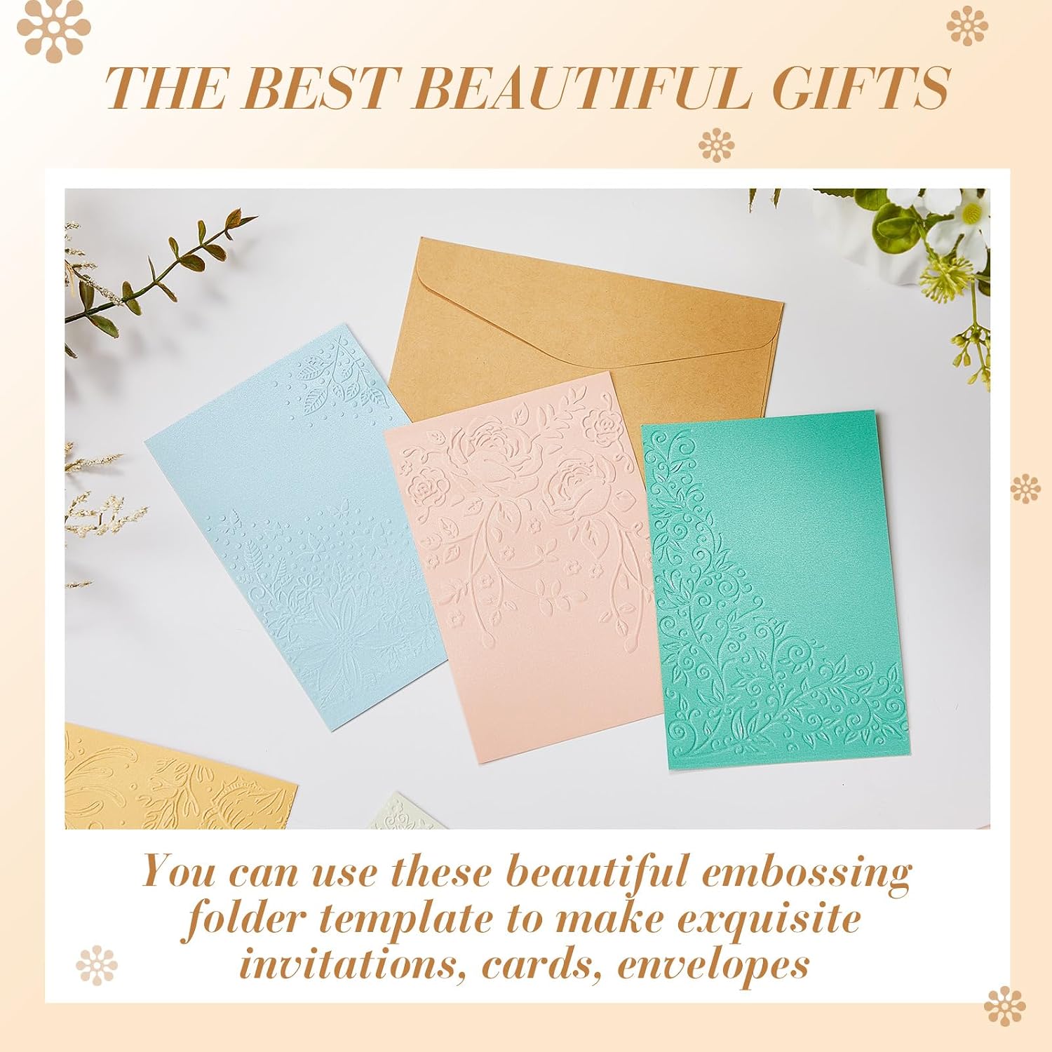 Geiserailie 8 Pcs Embossing Folders 2d/3D Embossing Machine Template Paper Card Folder for DIY Making Flower Scrapbook Photo Album Craft Decoration 5.9 x 4.1/6.9 x 4.9 Inch (Summer Style)