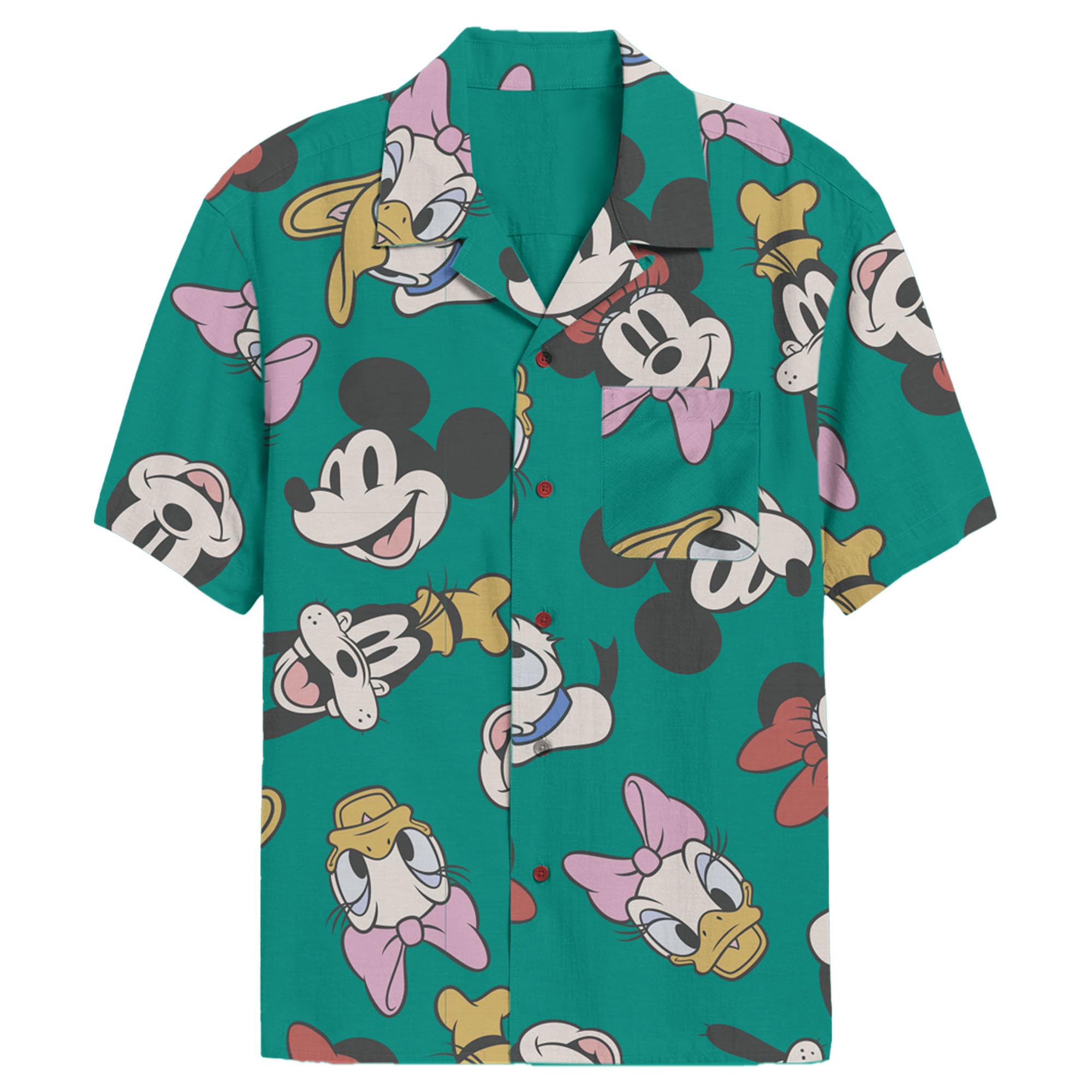 Disney Mickey et Ses Amis Lancer Chemise à Bouton Bas Homme