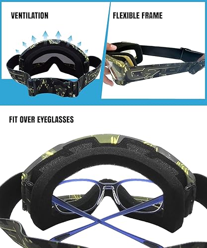 Miniatura 10 de CRG Sports Gafas de motocicleta ATV Dirt Bike Off Road Racing Motocross para hombres, mujeres y adultos