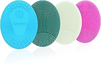 Vista 16 de INNERNEED Juego de cepillos de limpieza facial de silicona suave, almohadilla exfoliante suave y masajeadora, diseño antideslizante para eliminación