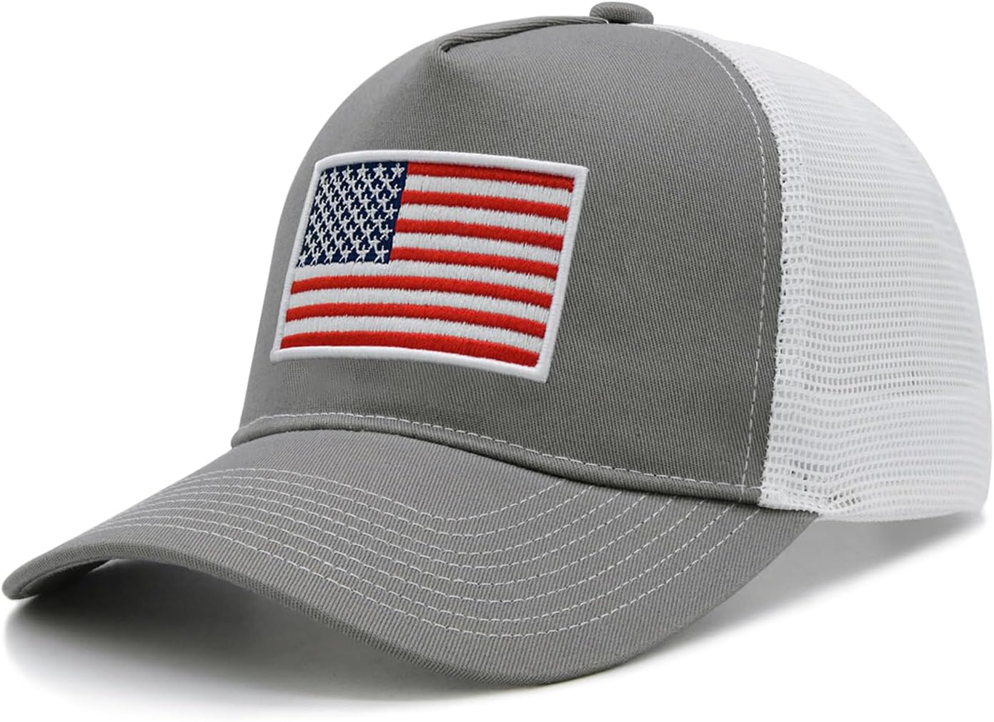 American Flag Trucker Hat for Men Women, Adjustable Snapback Mesh USA Flag Baseball Cap