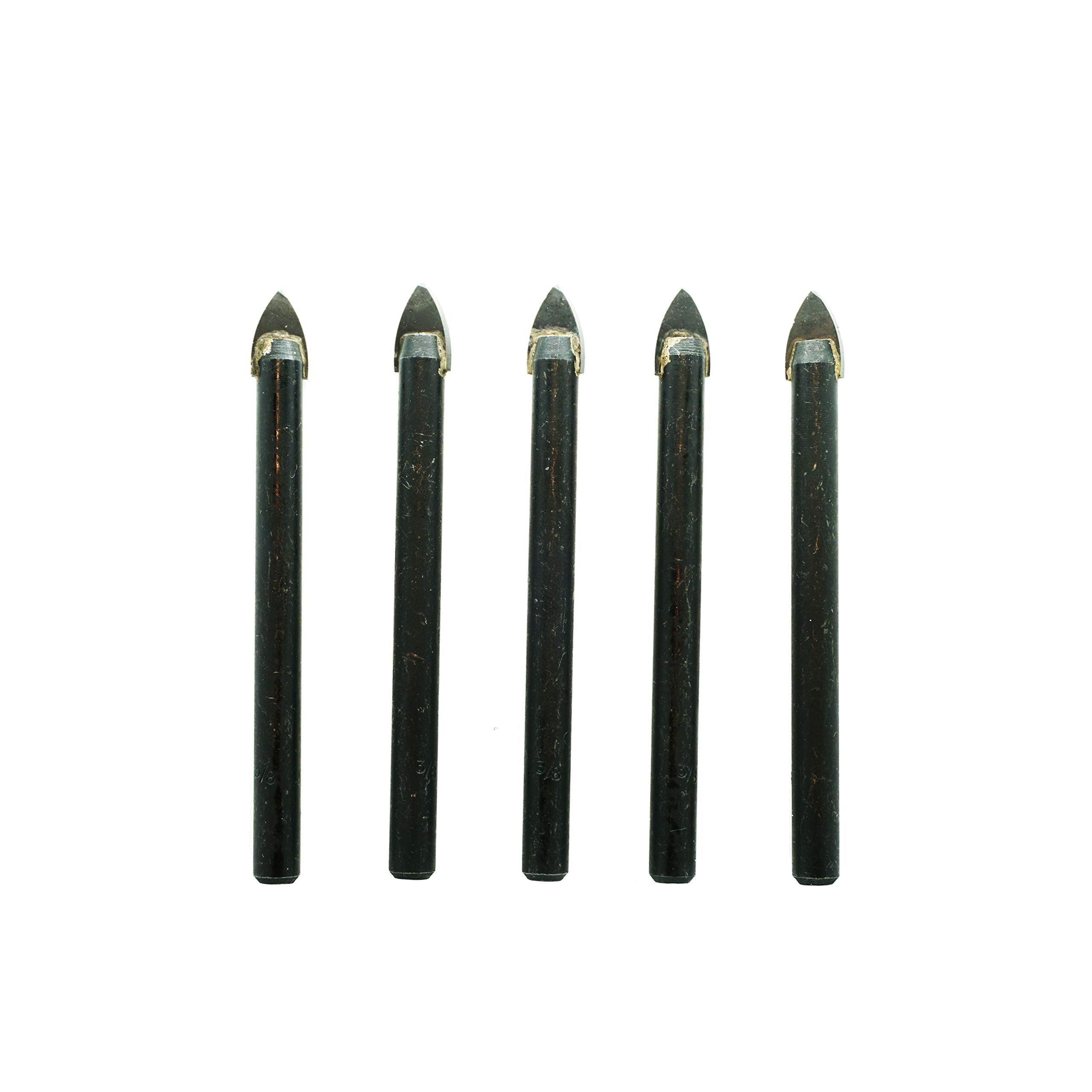 Romax Glass Drill Bit 3/8 inch, Tile Drill Bit 3/8 inch, High Temperature Brazed Carbide Tips, Spear Head for High Speed, Drilling Bottles, Glass,