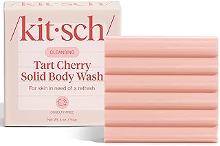 Kitsch Cleansing Tart Cherry Soap Bar with Refreshing Scent - Eco-Friendly Body Wash Women Love - Cherry Solid Bar Soap fo...