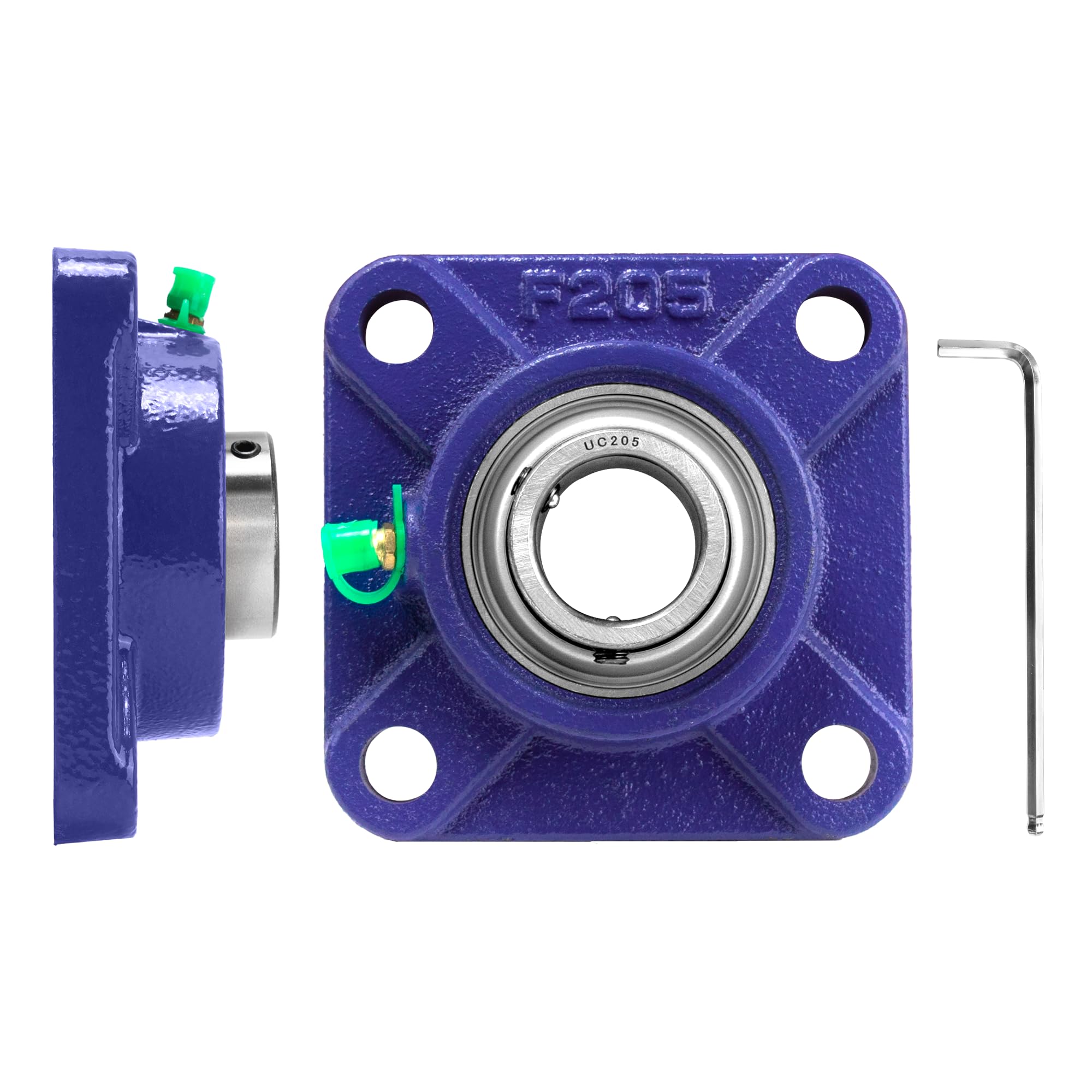 2 Pezzi UCF 205 Cuscinetto a Flangia Quadrato,Interno 25 mm,Cuscinetti a Blocchetto,Cuscinetti a Sfera con Supporto,Base Ghisa Solida per Stampanti 3D,Sistemi di Trasporto,Macchine Agricole