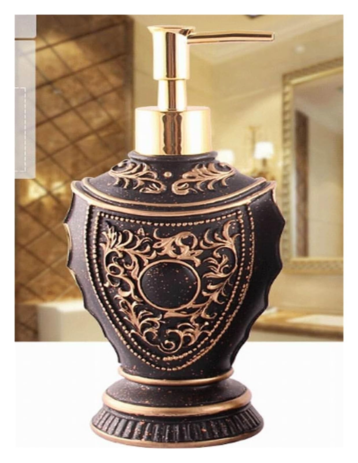Dispensador de jabón de cerámica, Botella de loción Recargable, Botella de loción dispensador de jabón de Resina [Cuenta]