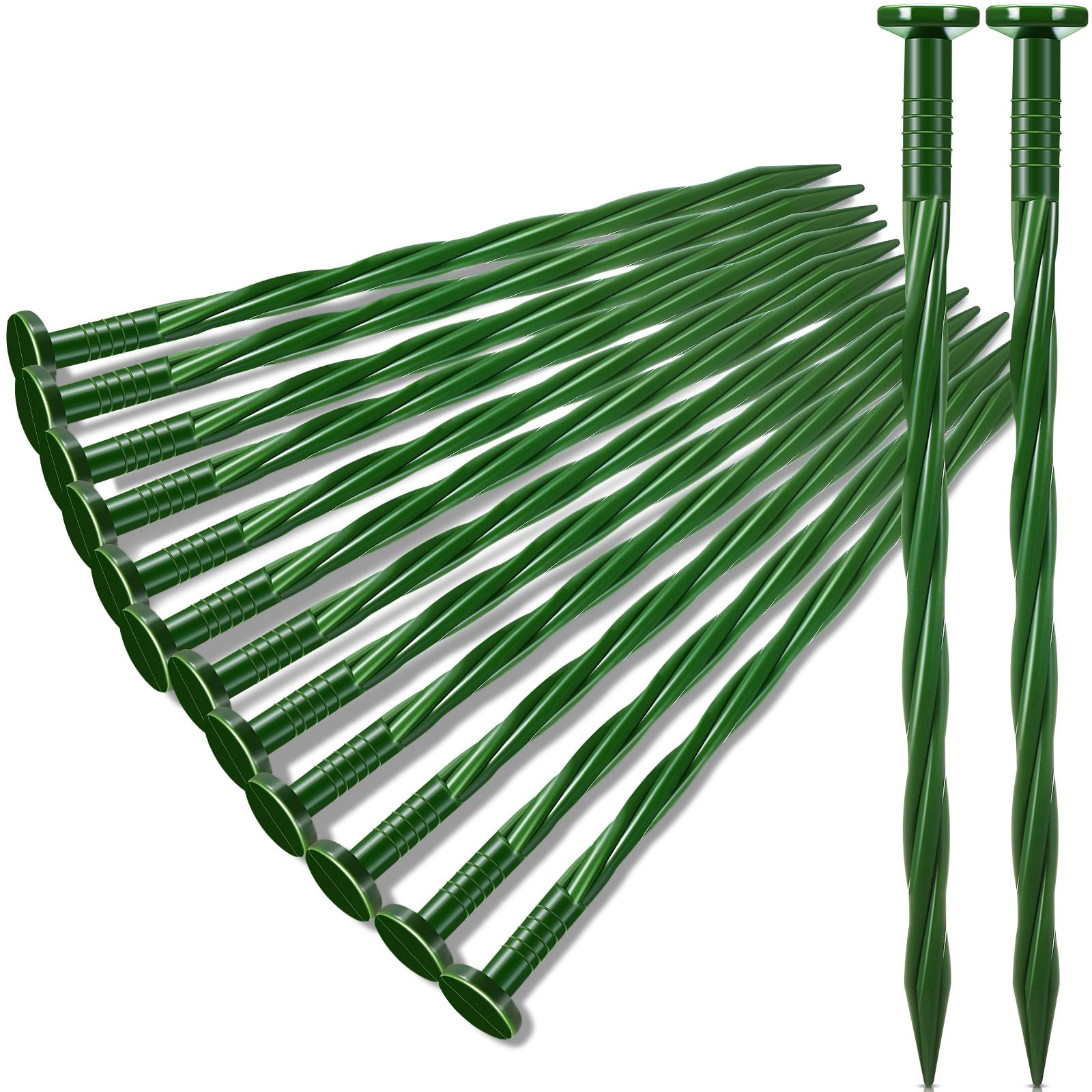 Photo 1 of Jetec 150 Pcs 8 Inch Green Landscape Plastic Edging Spikes Spiral Anchoring Garden Nails for Paver, Weed Barriers, Turf, House Construction Ground Lawn