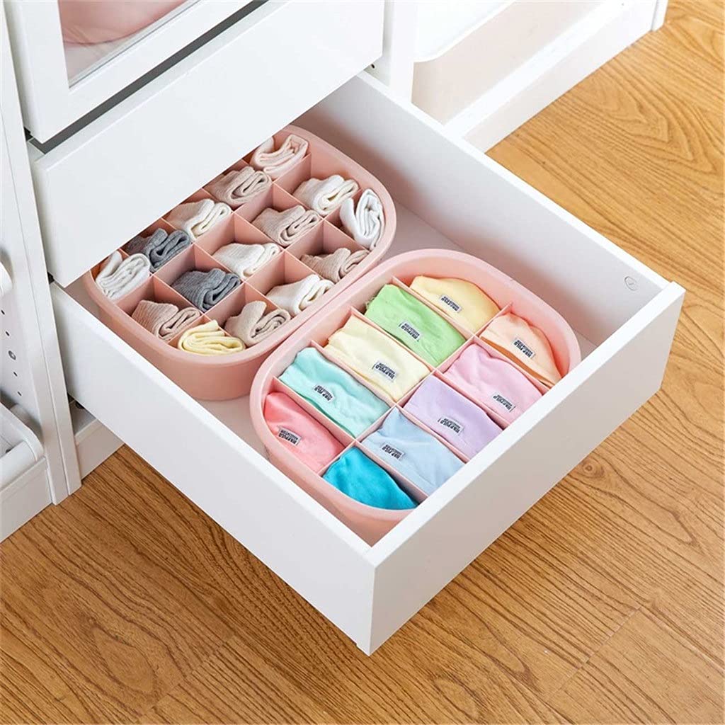 sous-vêtements Placard Organisateur Tiroirs de Rangement en Plastique Diviseur Boîte de Rangement avec Compartiments Chaussettes Shorts Soutien-Gorge (Argento)
