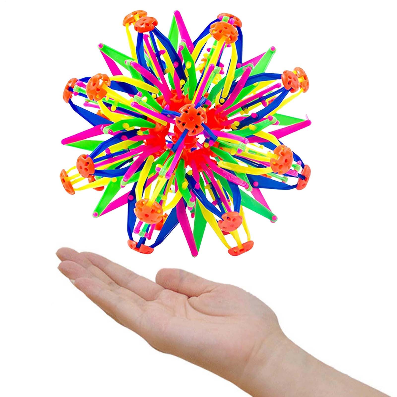 Balle respiratoire Extensible | 6,5 Pouces Rainbow Magic Ball Fidget Toy | Balles de Fleurs transformables Toys Puzzle avec la lumière | Extension balles Sensory Stress Relief Toys for TDAH Yoga