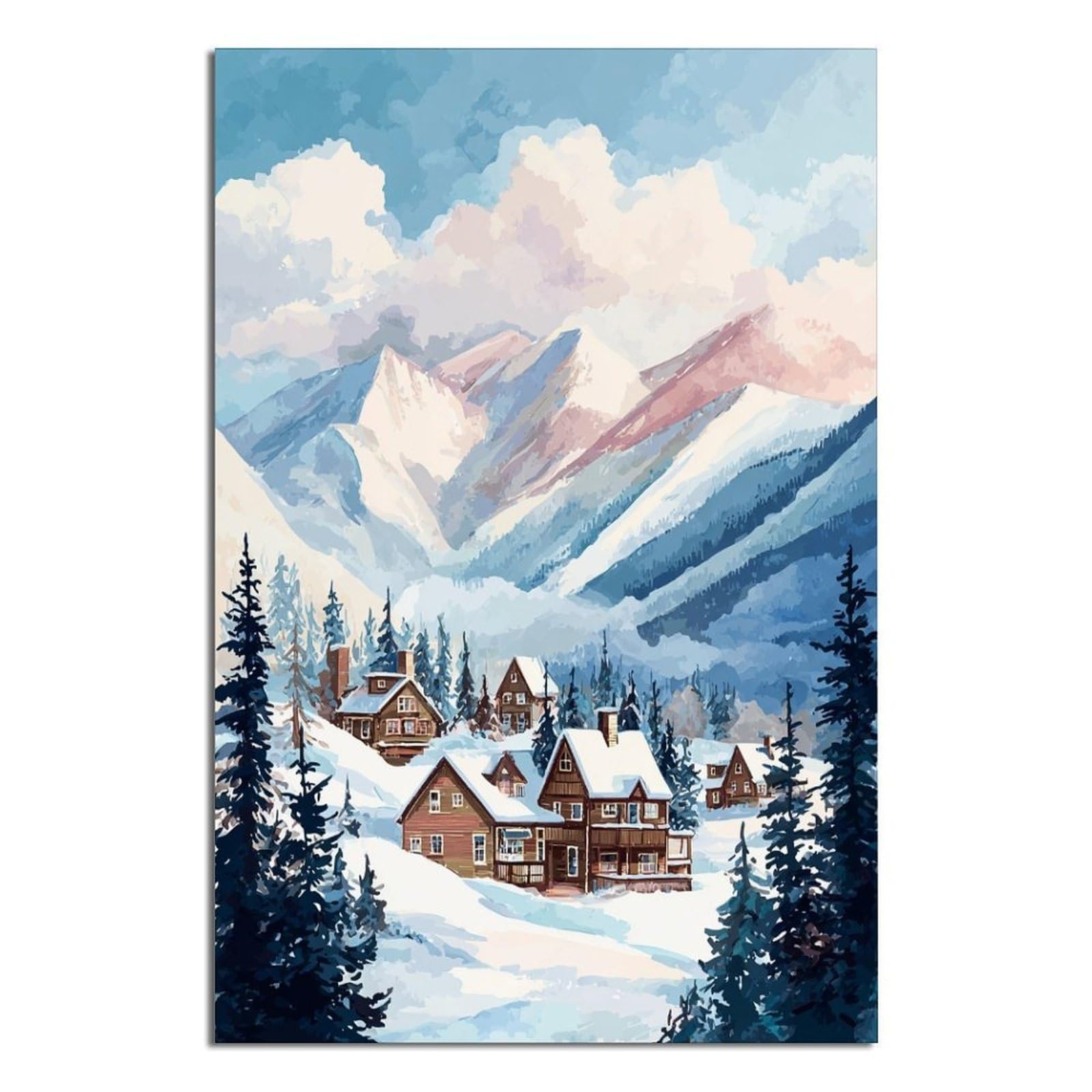 Breckenridge Posters 20x30inch(50x75cm) Vintage Watercolor Canvas Art