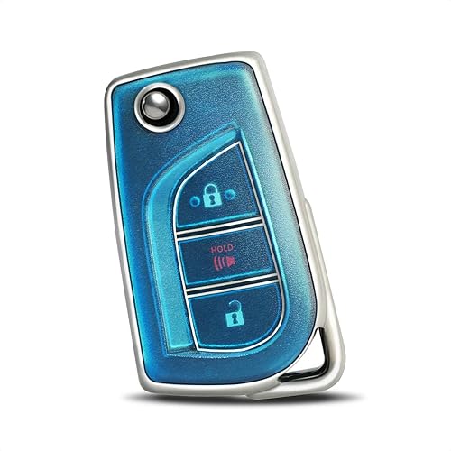 Miniatura 8 de Funda de TPU Smart 2 3 con 4 botones para llave remota compatible con Camry SELE 2018-2020, RAV4 SE, Corolla SELE Smart Key (plateado)