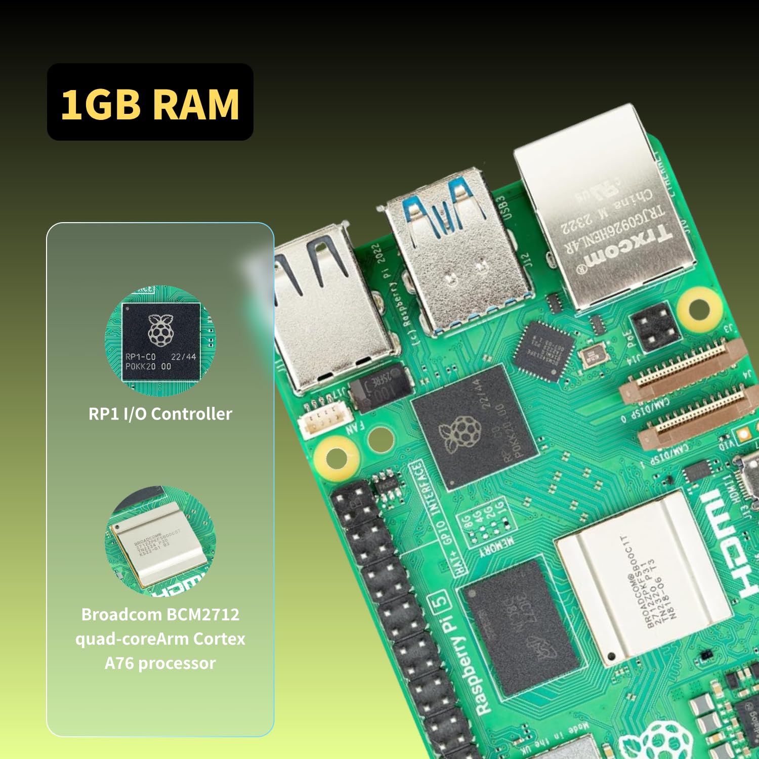 iRasptek Kit base per Raspberry Pi 5 RAM 1GB con custodia Pi5 e dispositivo di raffreddamento attivo