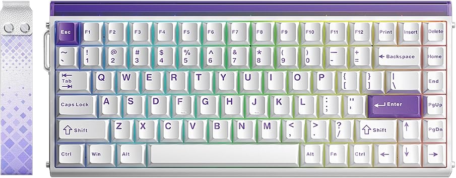 Aula Hero 84 He Manyetik Klavye Rapid Trigger Black King Switch 8000Hz RGB Neon TKL Hot Swap Oyuncu Klavyesi Beyaz
