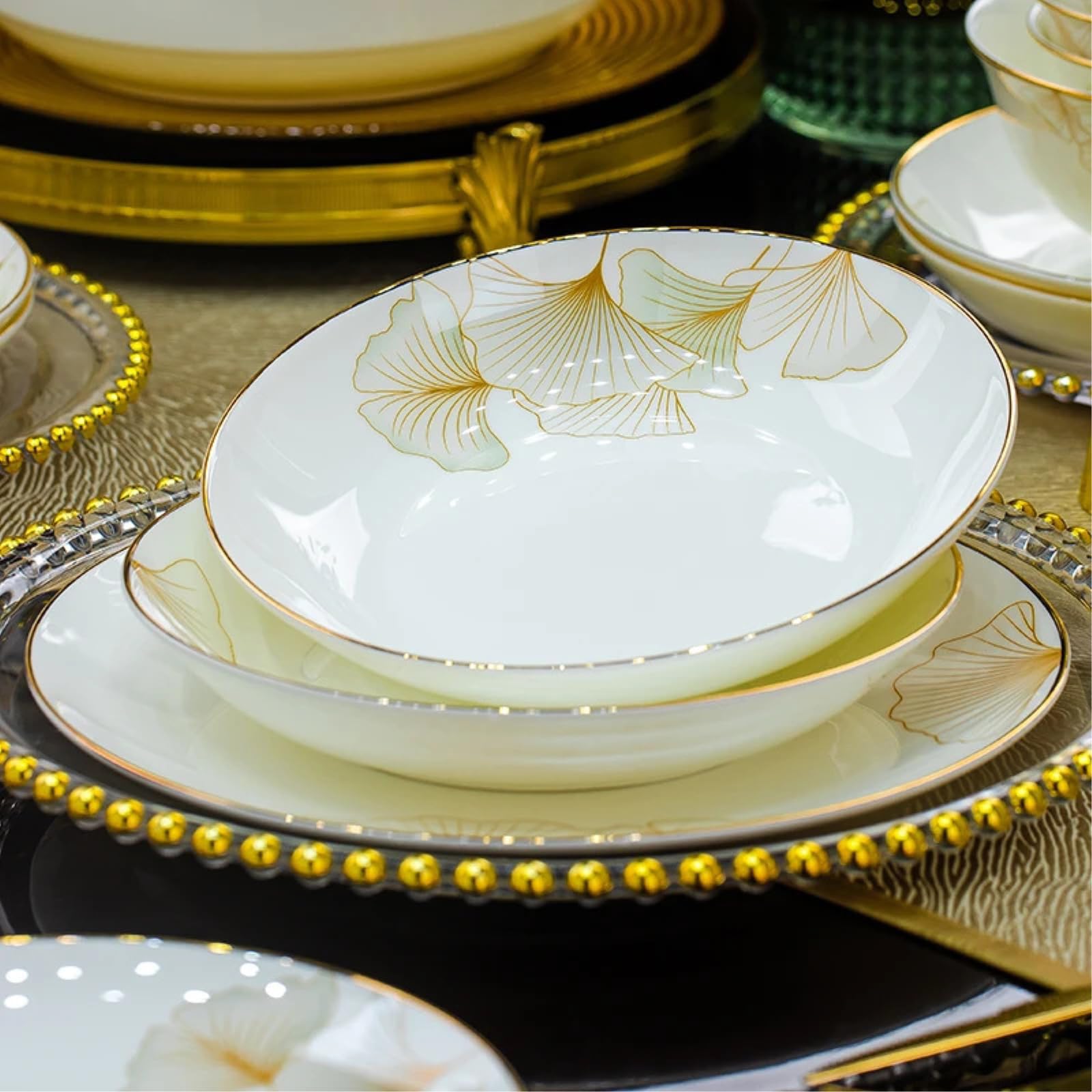 Bone China odporne na wysokie temperatury naczynia i naczynia retro są wykwintne i praktyczne do użytku domowego - 25.4 cm CD-ROM.