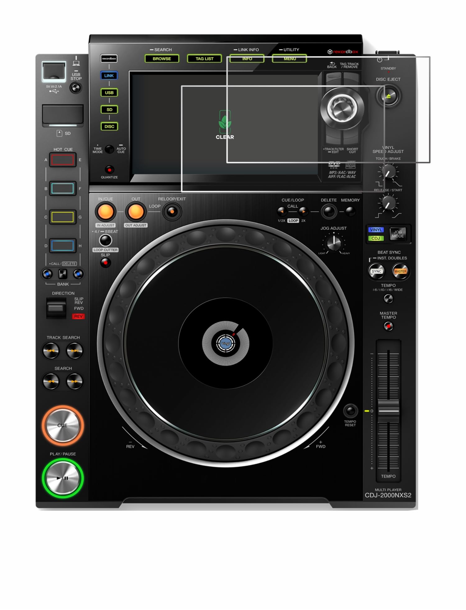 ScreenLeaf (2 Pack Screen Protector Compatible with Pioneer CDJ-2000NXS2 [Sustainable Screen Protection, Clear, Anti-Scratch]