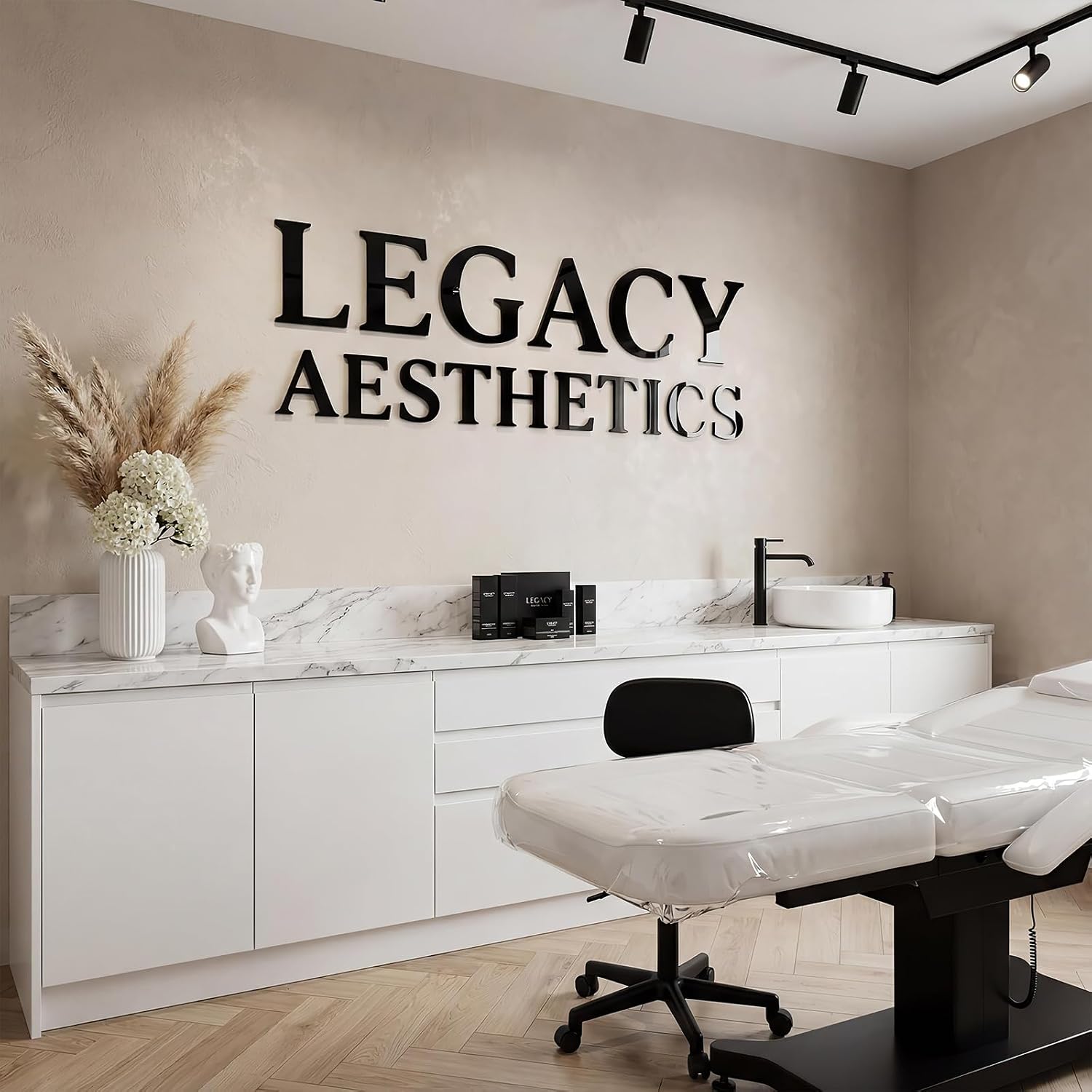 Large Custom Acrylic Sign, Personalized Business Logo Wall Acrylic Signs, Customized 3D Laser Cut Letter Signage for Salon Beauty Studio Office Storefront Company Business Home Decor