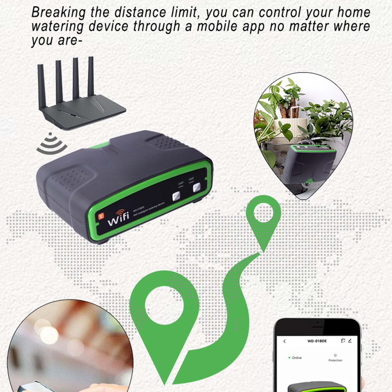 Inteligentny Sterownik Nawadniania WiFi, Automatyczny Nawadniacz do Roślin z podwójną pompą i kontrolą Aplikacji do Roślin Doniczkowych w Ogrodzie