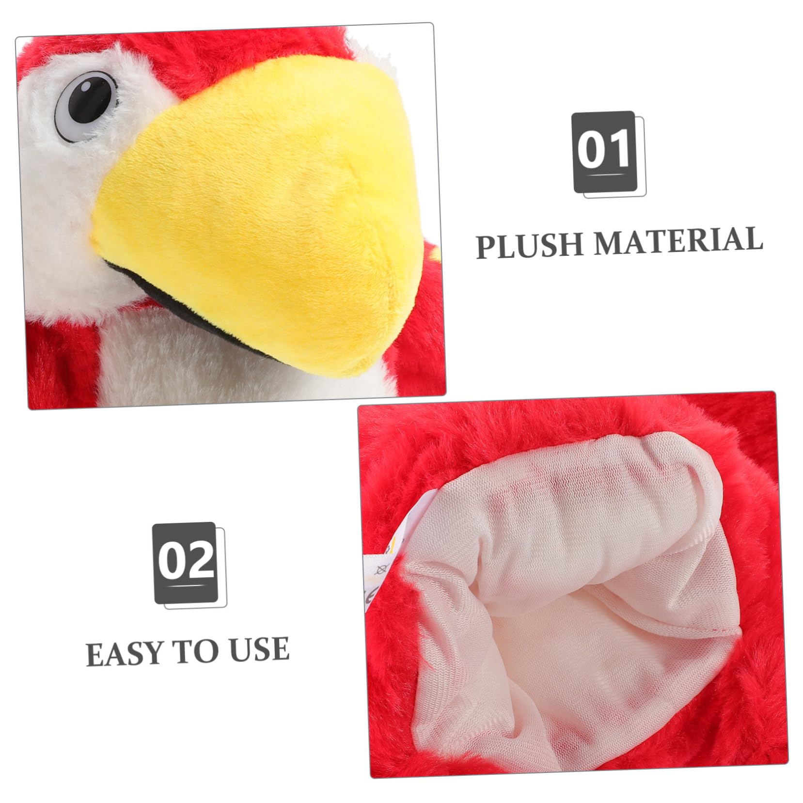 Marioneta de Mano de Peluche de Loro Juguete Interactivo para Hijos Marioneta de Mano con Forma de Ave Muñeco de Felpa Lavable y para Narrativos
