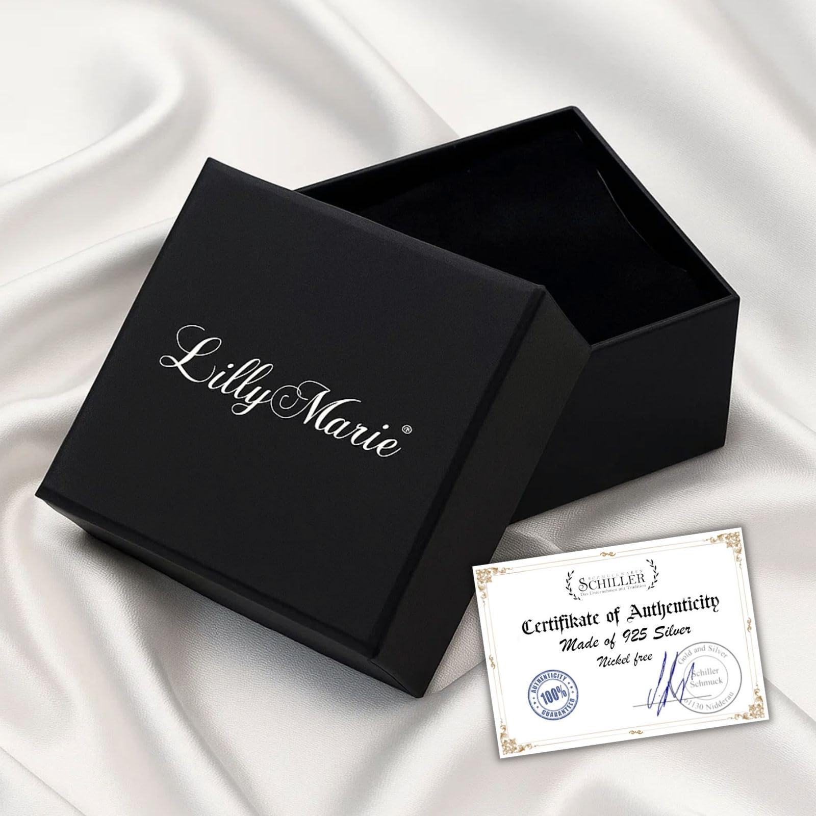 LILLY MARIE Brautschmuck Set Mit Weißen Zirkonia Aus 925 Silber Sterlingsilber