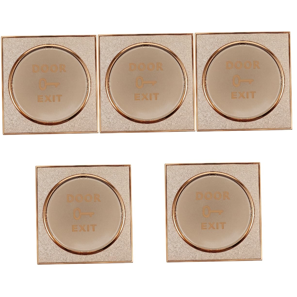 Tofficu 5 Pièces de bouton de contrôle d'accès portes dirigé clé poussoir panneaux muraux couverture de cloche de porte bouton poussoir de sortie de porte Doré