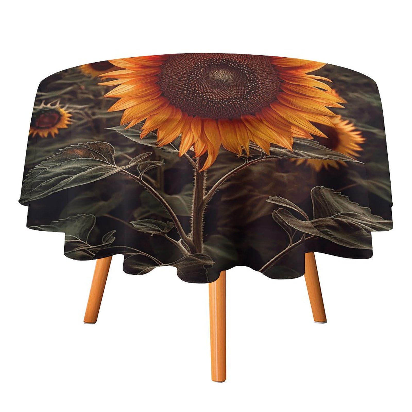 Nappe ronde tournesol antitache 177 cm pour sublimer vos tables de patio usées