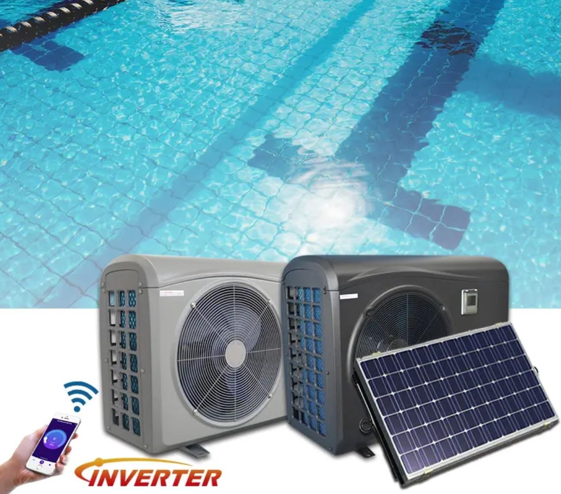 Solar ACDC Inverter On Grid Off Grid Elektryczny podgrzewacz wody chłodzący do basenu, nowy (ogrzewanie 33K BTU, chłodzenie 27K BTU)