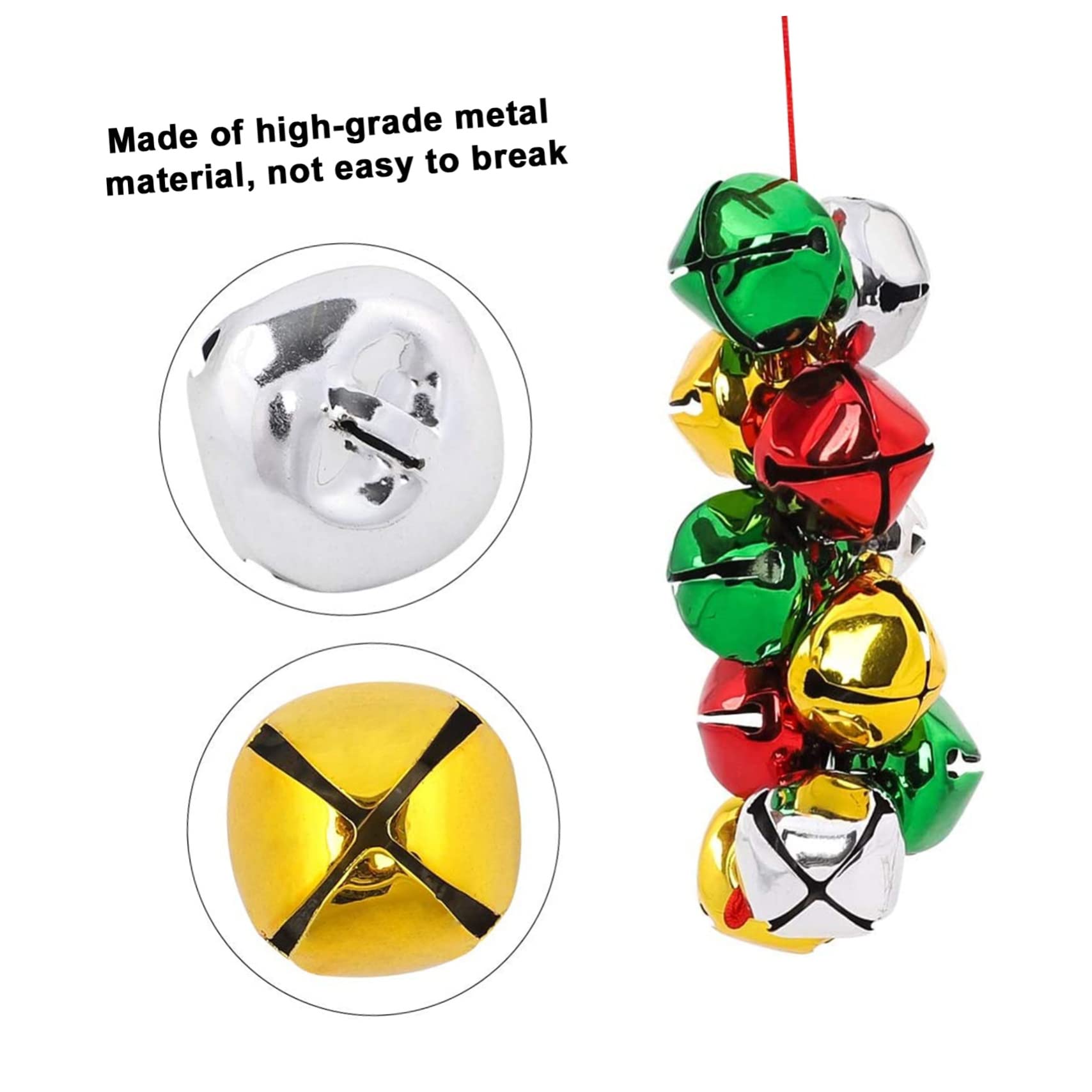 ULTECHNOVO DIY Hand Bells 400pcs Colorful Craft Bells for Christmas Tree Home Decor