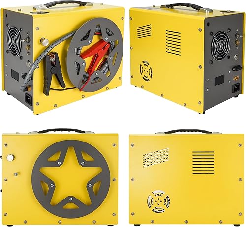 Miniatura 2 de Compresor de aire PCP, parada automática alimentado por DC 12V Car or Home AC 110V220V, 4500Psi30Mpa300Bar sin aceiteagua, carrete de alambre diseño