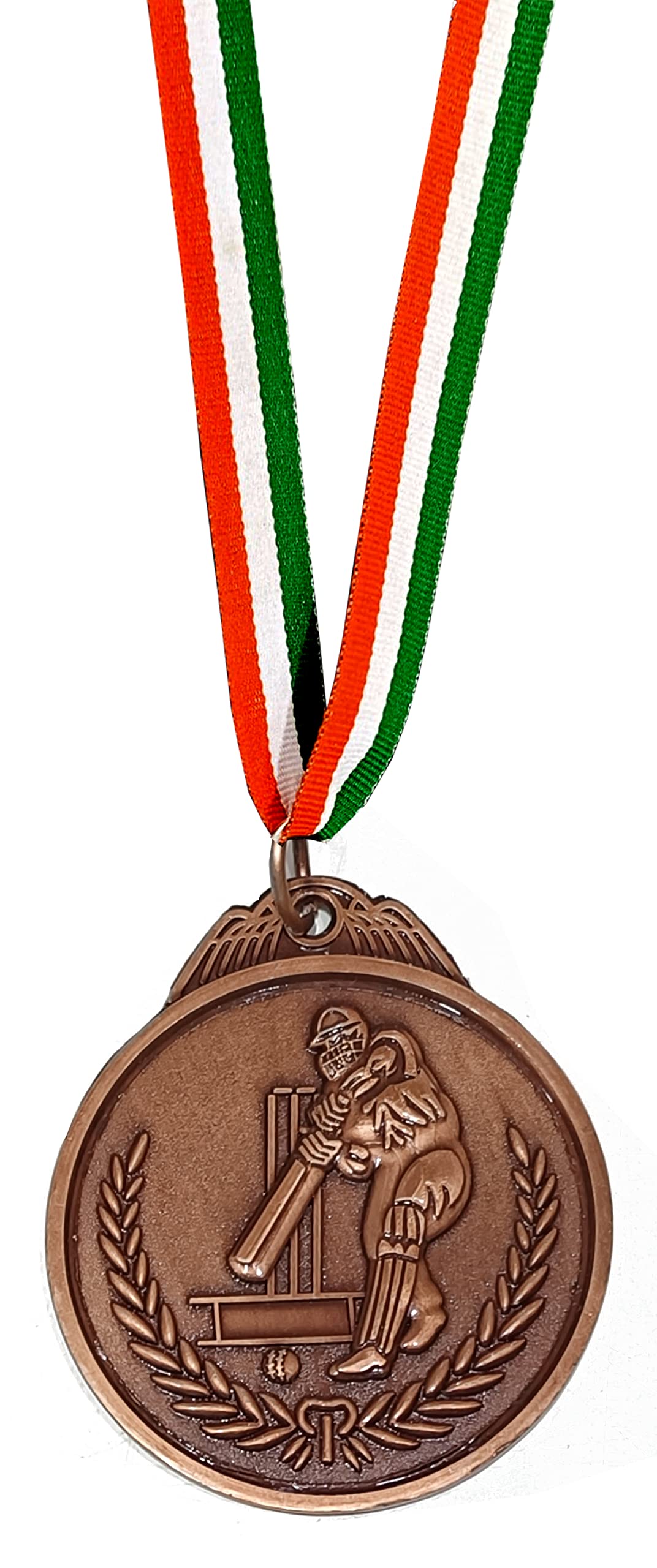 Be Win 3D Embossed Designed Cricket Gold Medal/Cricket Medal/Functions Medal/Batsman Medal 2.5" in, Thickness 4 MM with Satin Tag (3PCS Medals with TAG, Brown)-picture-13