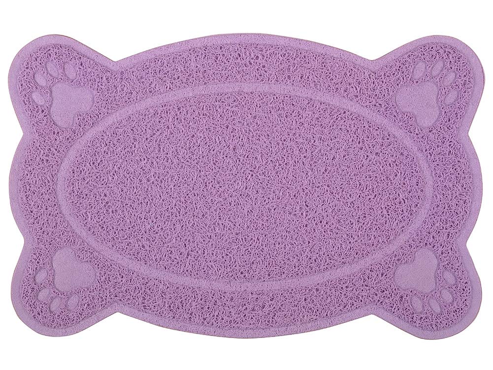 Cat Litter Box Debris Catcher Mat,Kitty Scatter Control Rug,16x10 Inches,5 Colors Available (Purple)