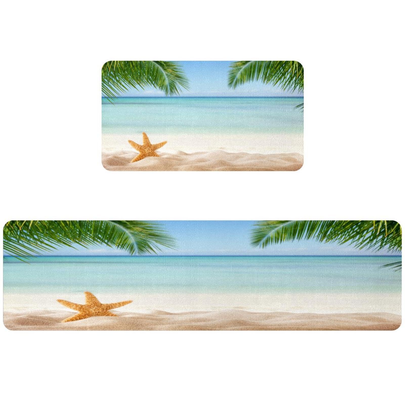 Alfombrillas de cocina antideslizantes de estrella de mar lavables para pasillos largos