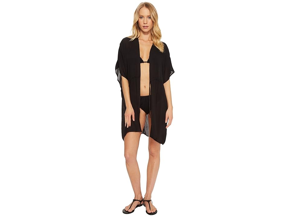 

Echo Design Solid Open Front Caftan (Black) Women's Clothing